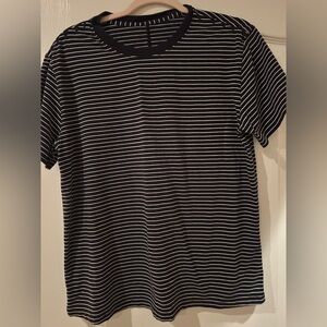 lululemon athletica Black and White Striped Tee